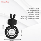 Precise sizing: 3.3cm & 2.2cm loops - 3" length vibrating penis ring